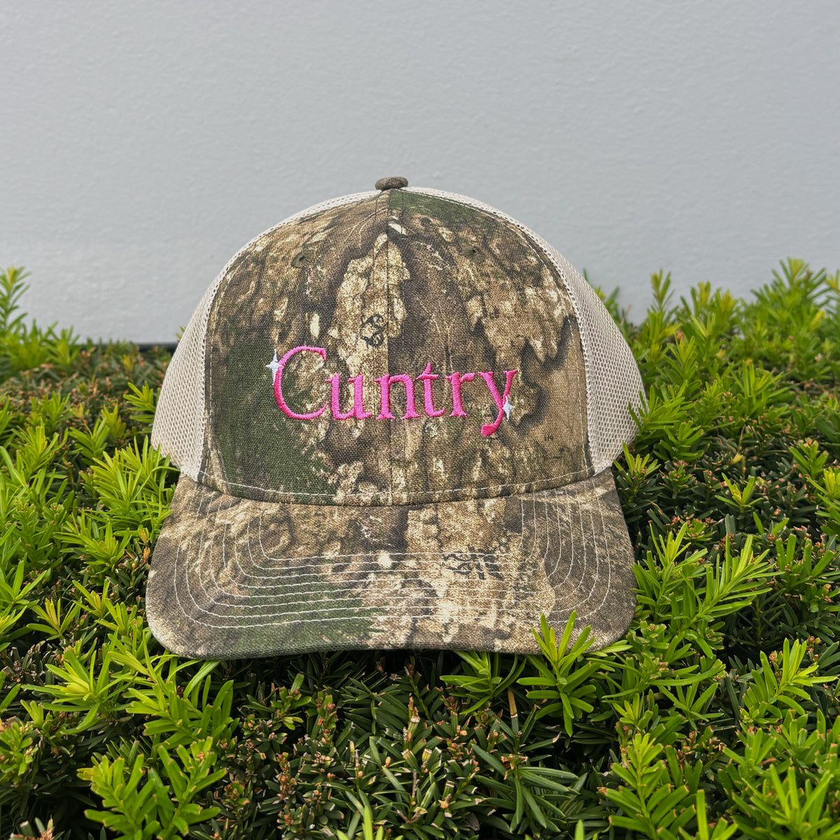 Cuntry Embroidered Camo Trucker Cap