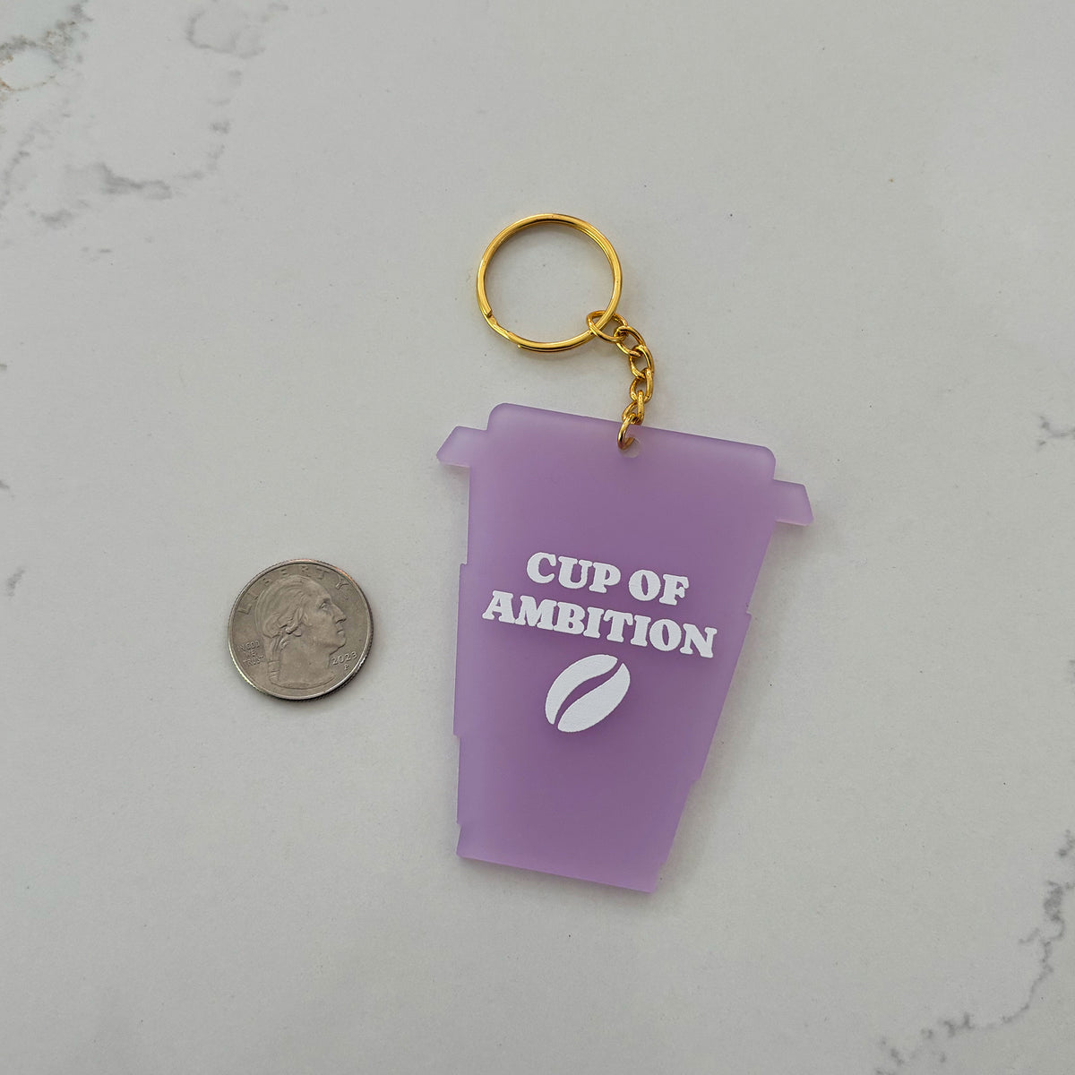 Cup of Ambition Coffee Outline Keychain