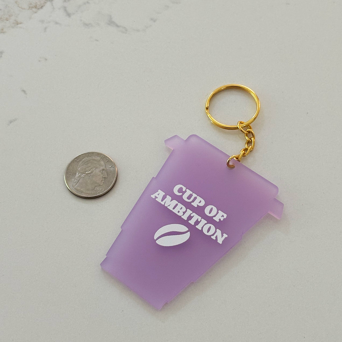 Cup of Ambition Coffee Outline Keychain