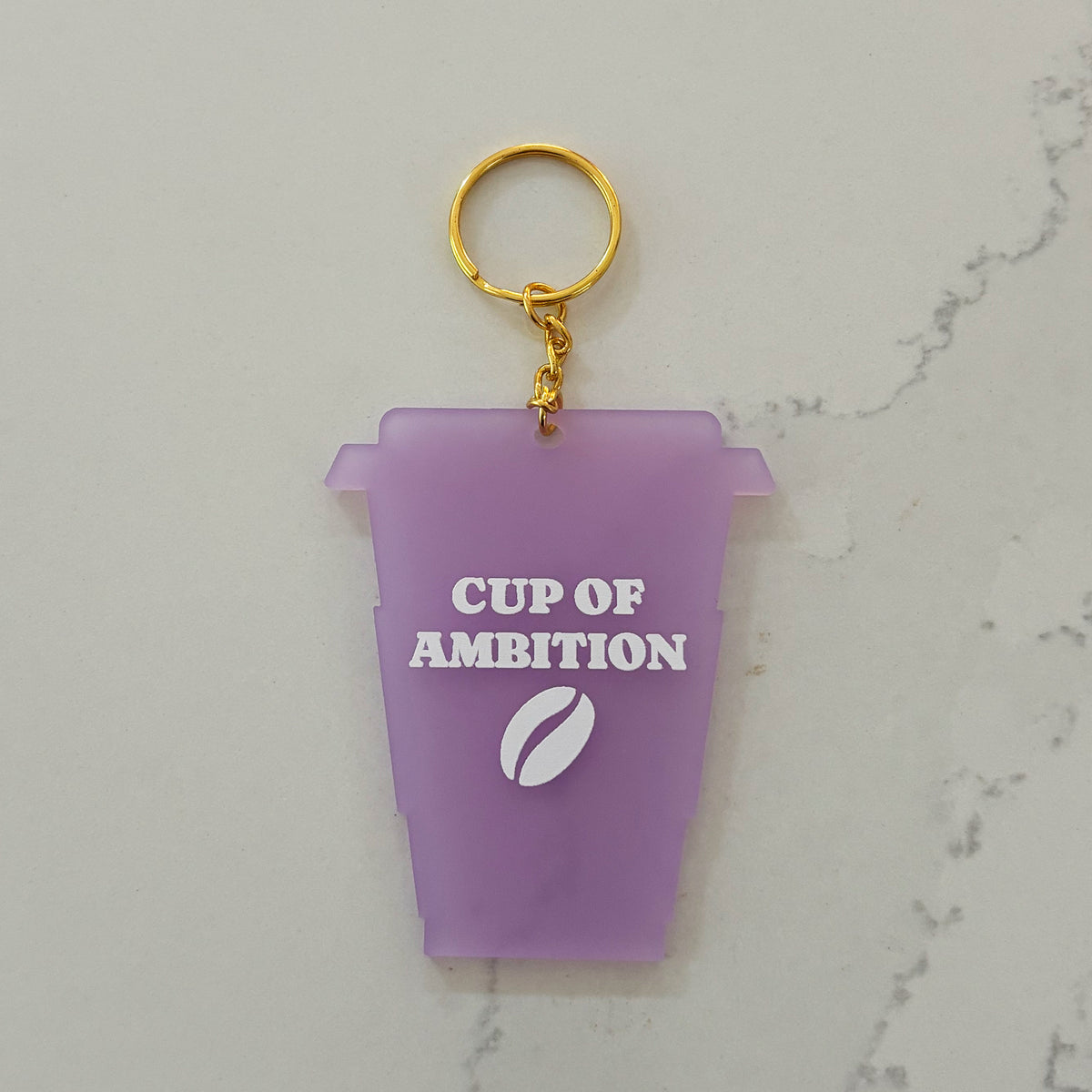 Cup of Ambition Coffee Outline Keychain