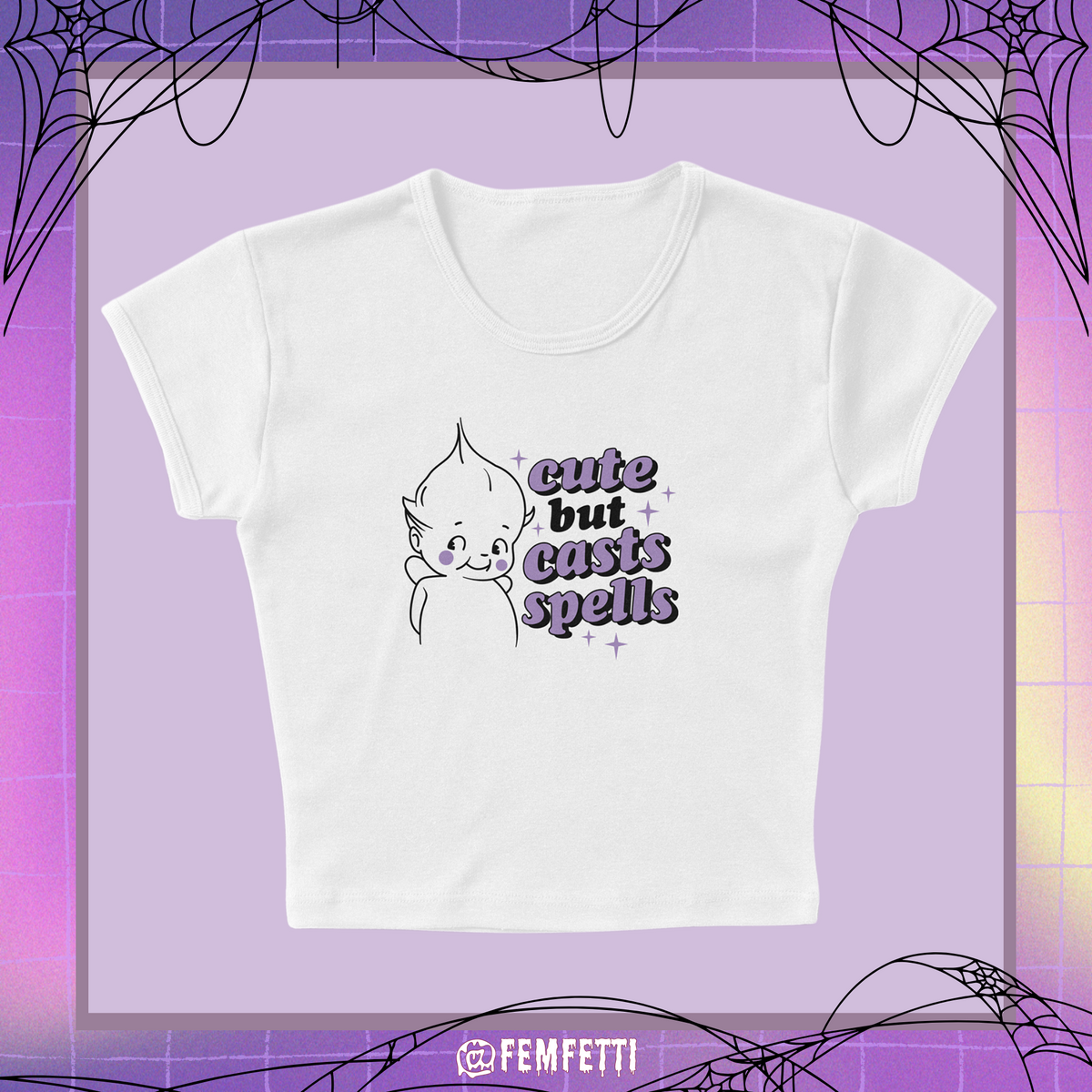 Cute But Casts Micro Rib Baby Tee