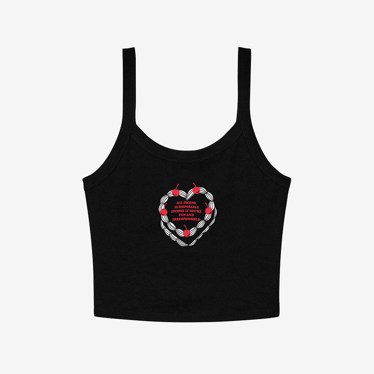 Disposable Income Micro Rib Spaghetti Strap Tank