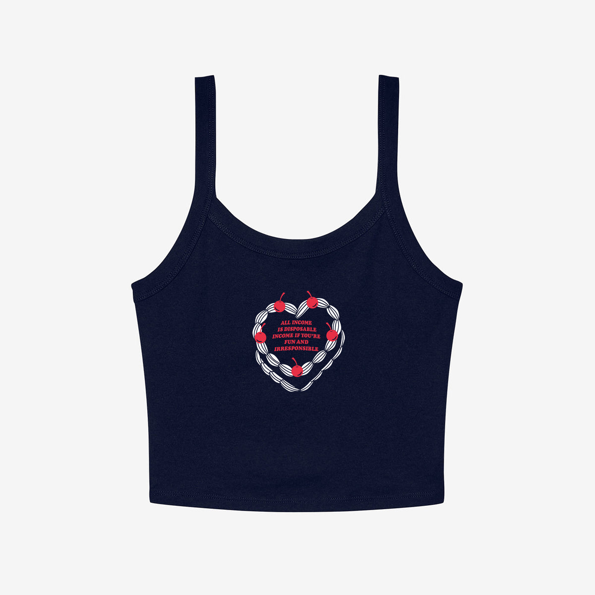 Disposable Income Micro Rib Spaghetti Strap Tank