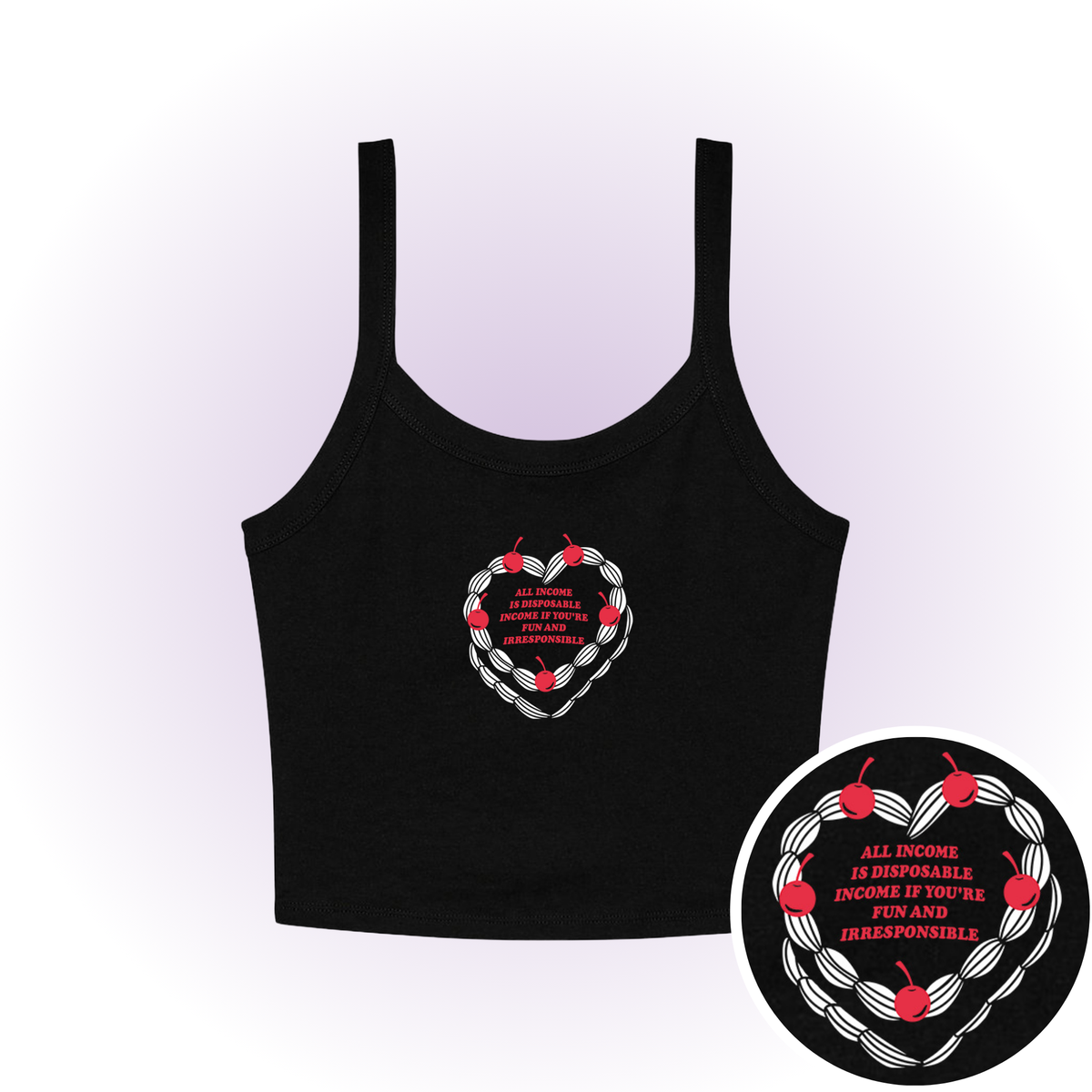 Disposable Income Micro Rib Spaghetti Strap Tank