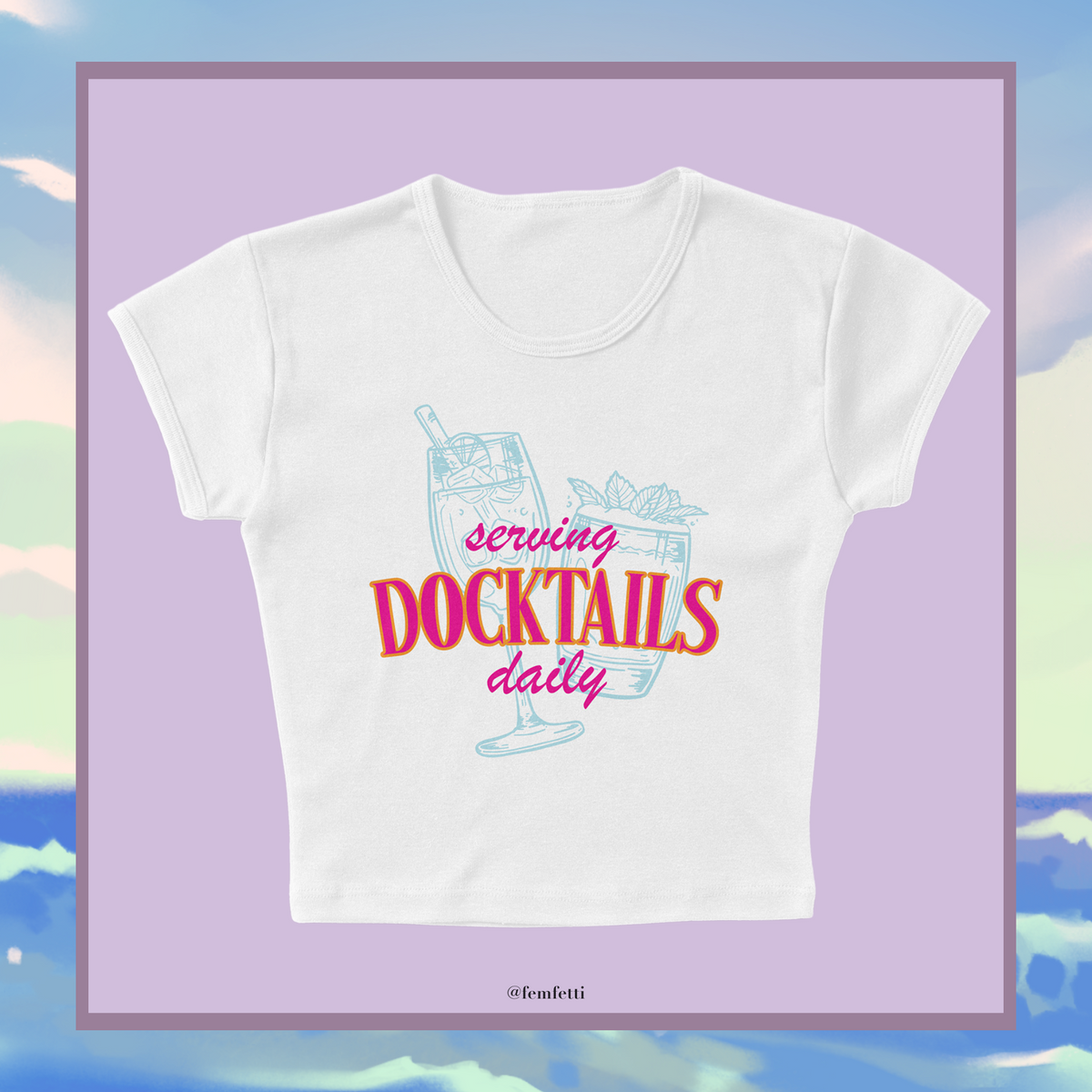 Serving Docktails Micro Rib Baby Tee