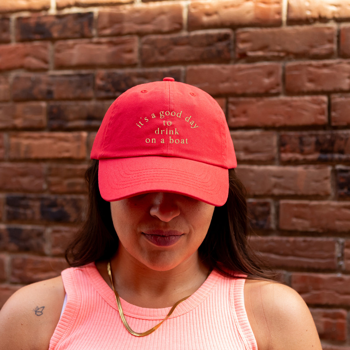 Drink On A Boat Embroidered Bio-Washed Classic Dad Hat
