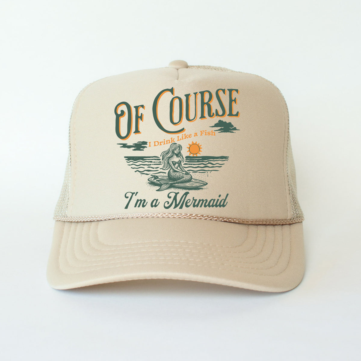 Drinking Mermaid Mesh Back Trucker Hat