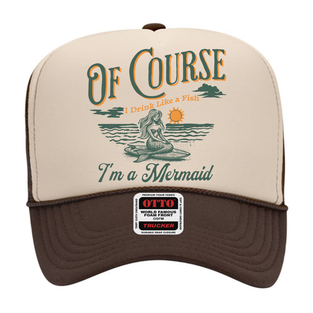 Drinking Mermaid Mesh Back Trucker Hat