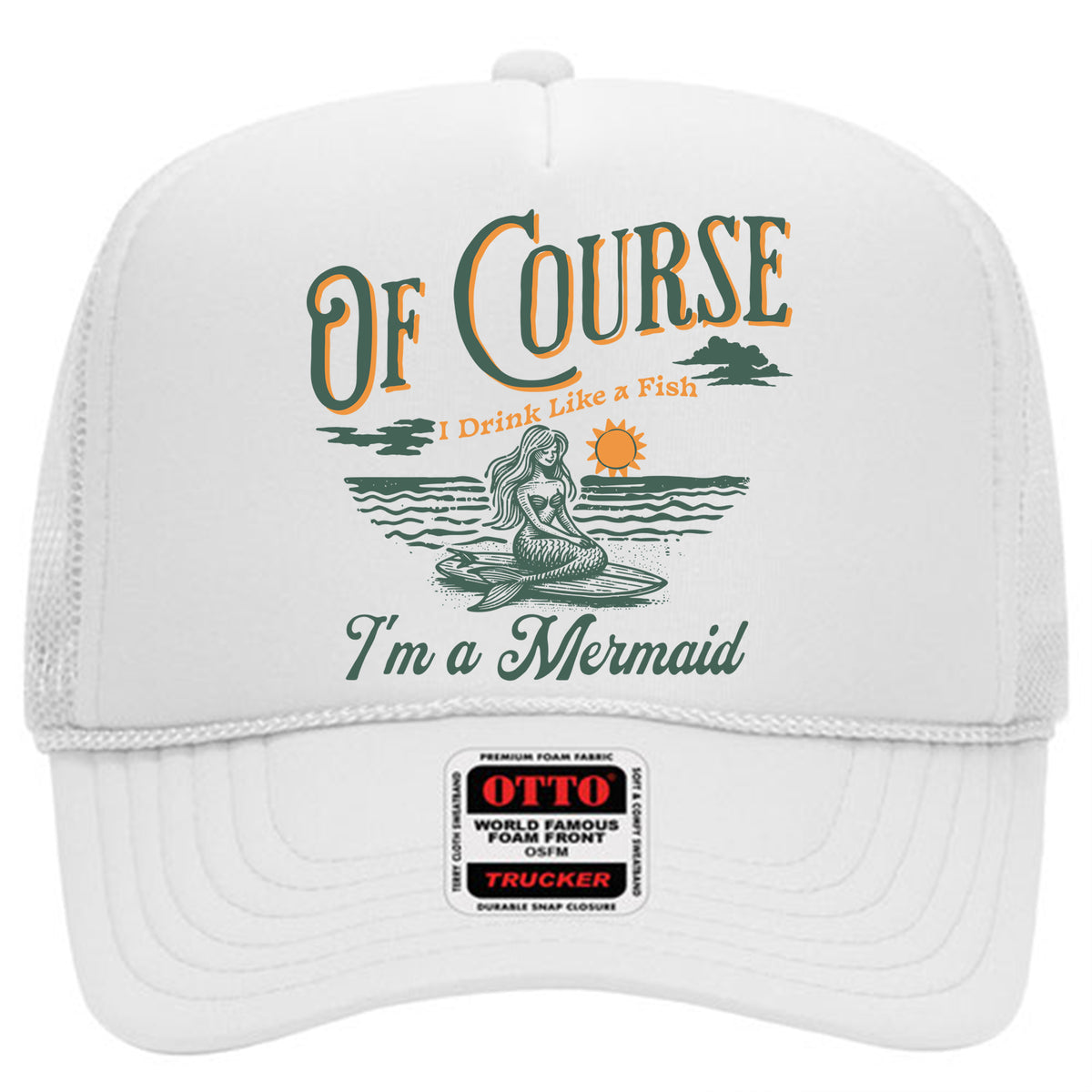 Drinking Mermaid Mesh Back Trucker Hat