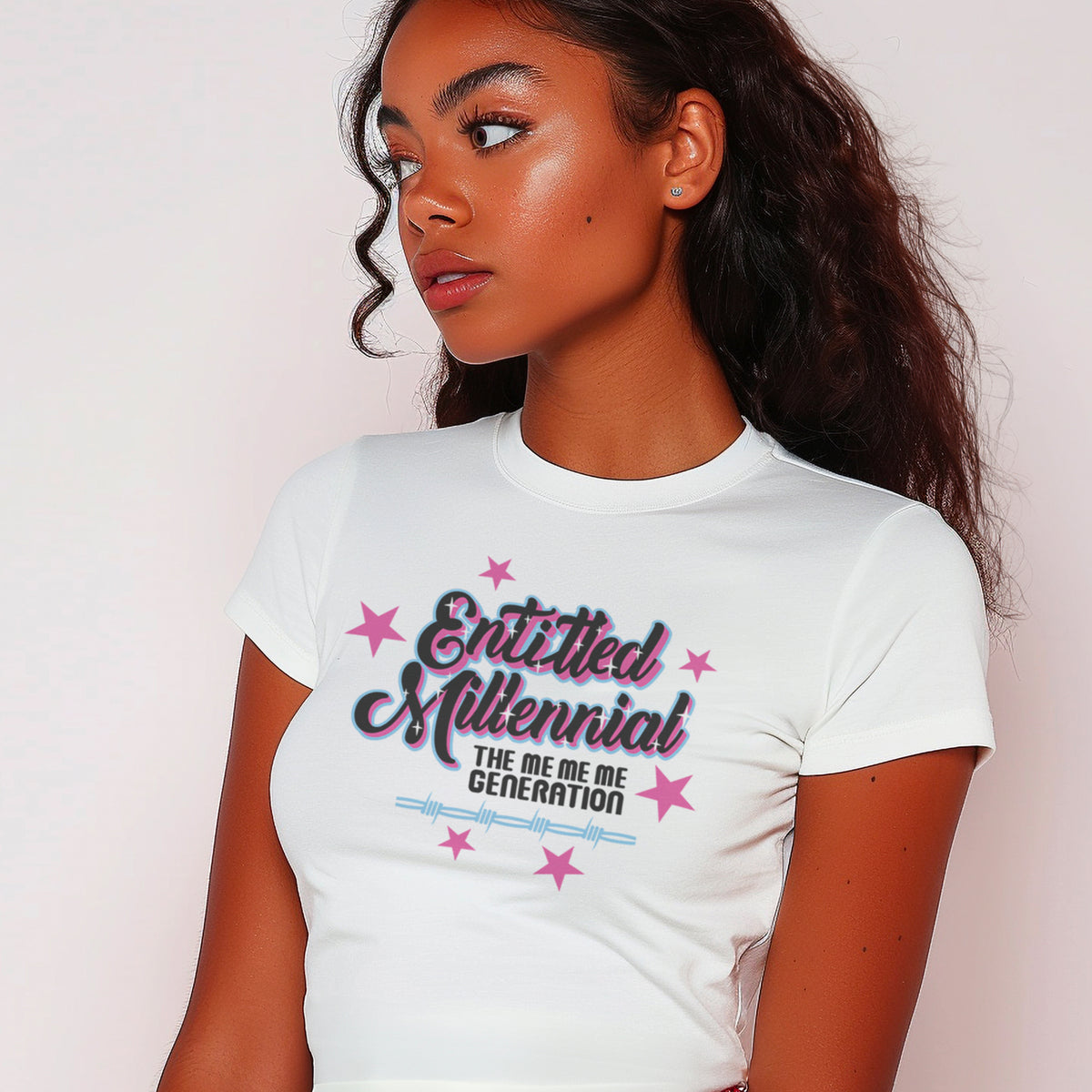 Entitled Millennial Micro Rib Baby Tee