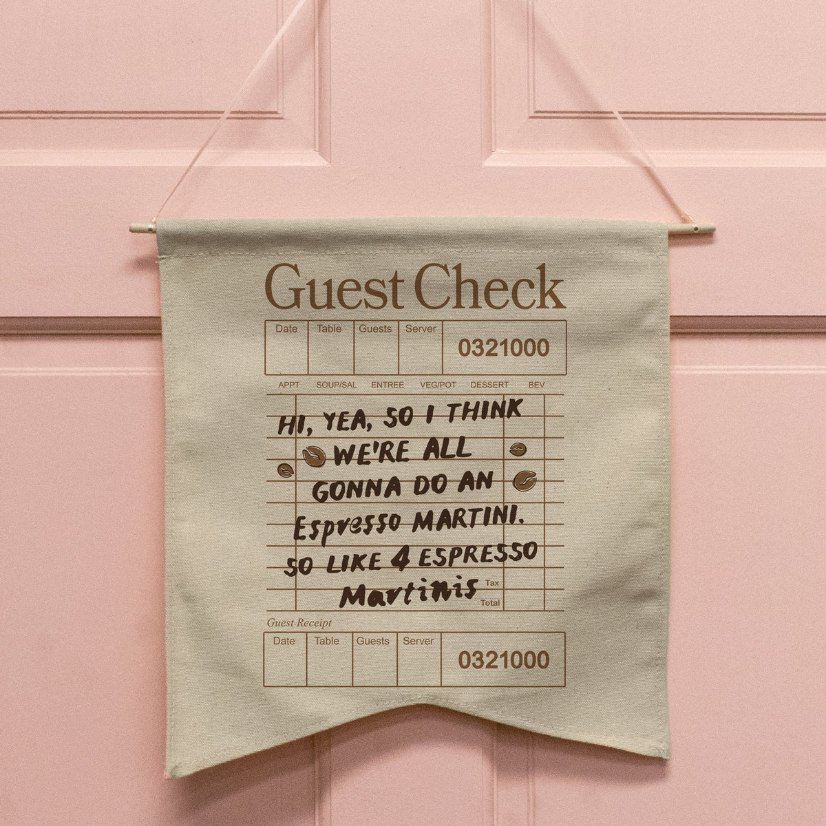 Espresso Martini Guest Check Wall Hang