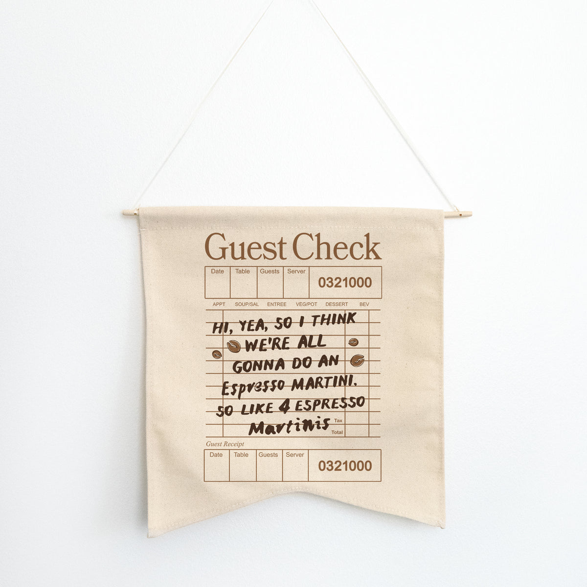 Espresso Martini Guest Check Wall Hang
