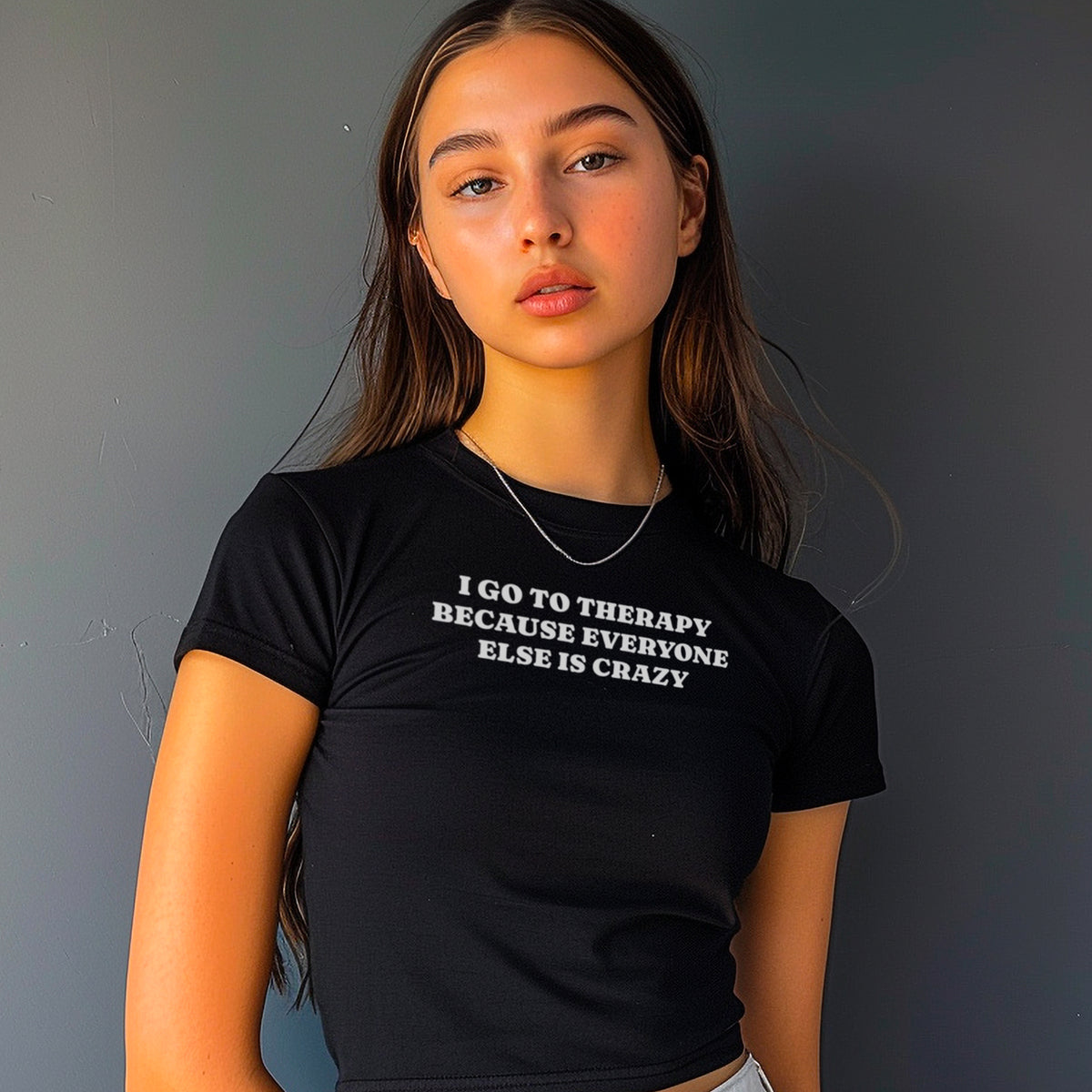 Everyone Is Crazy Micro Rib Baby Tee