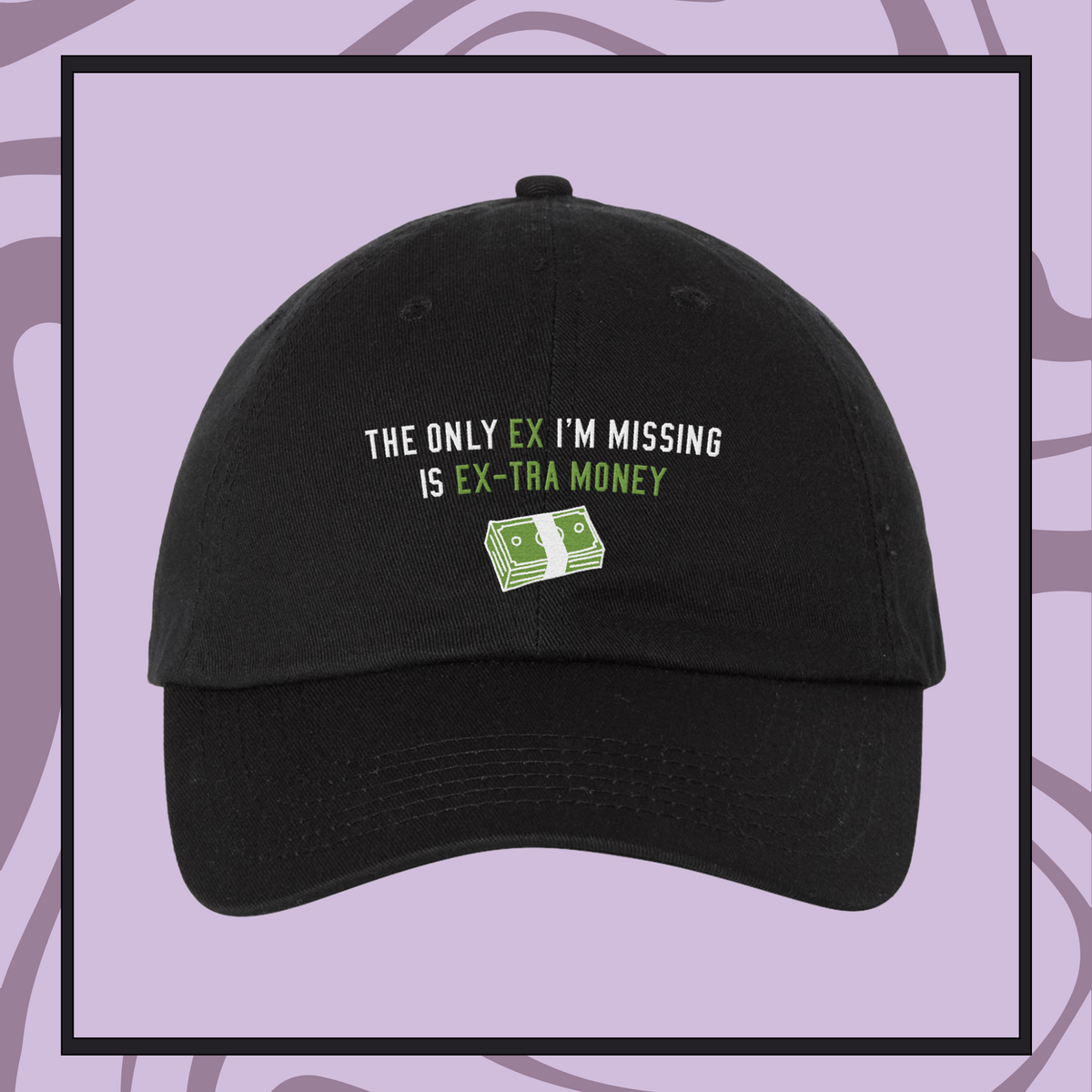 Extra Money Embroidered Bio-Washed Classic Dad Hat