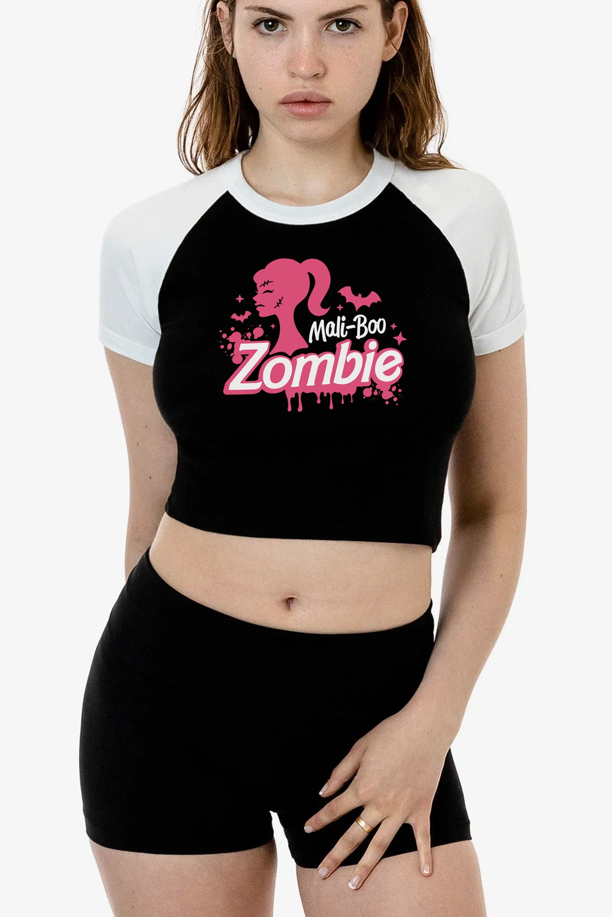 Mali-Boo Zombie Raglan Crop Top