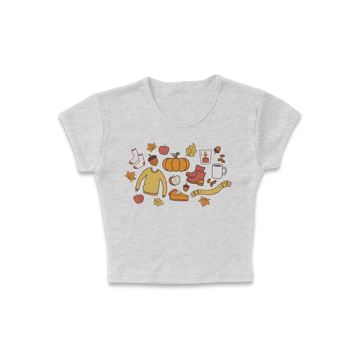 Fall Doodles Micro Rib Baby Tee