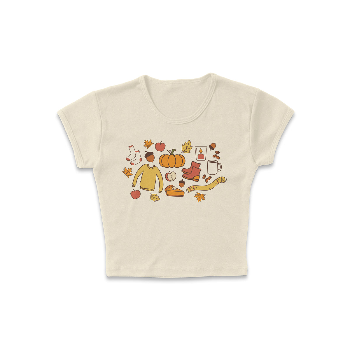 Fall Doodles Micro Rib Baby Tee
