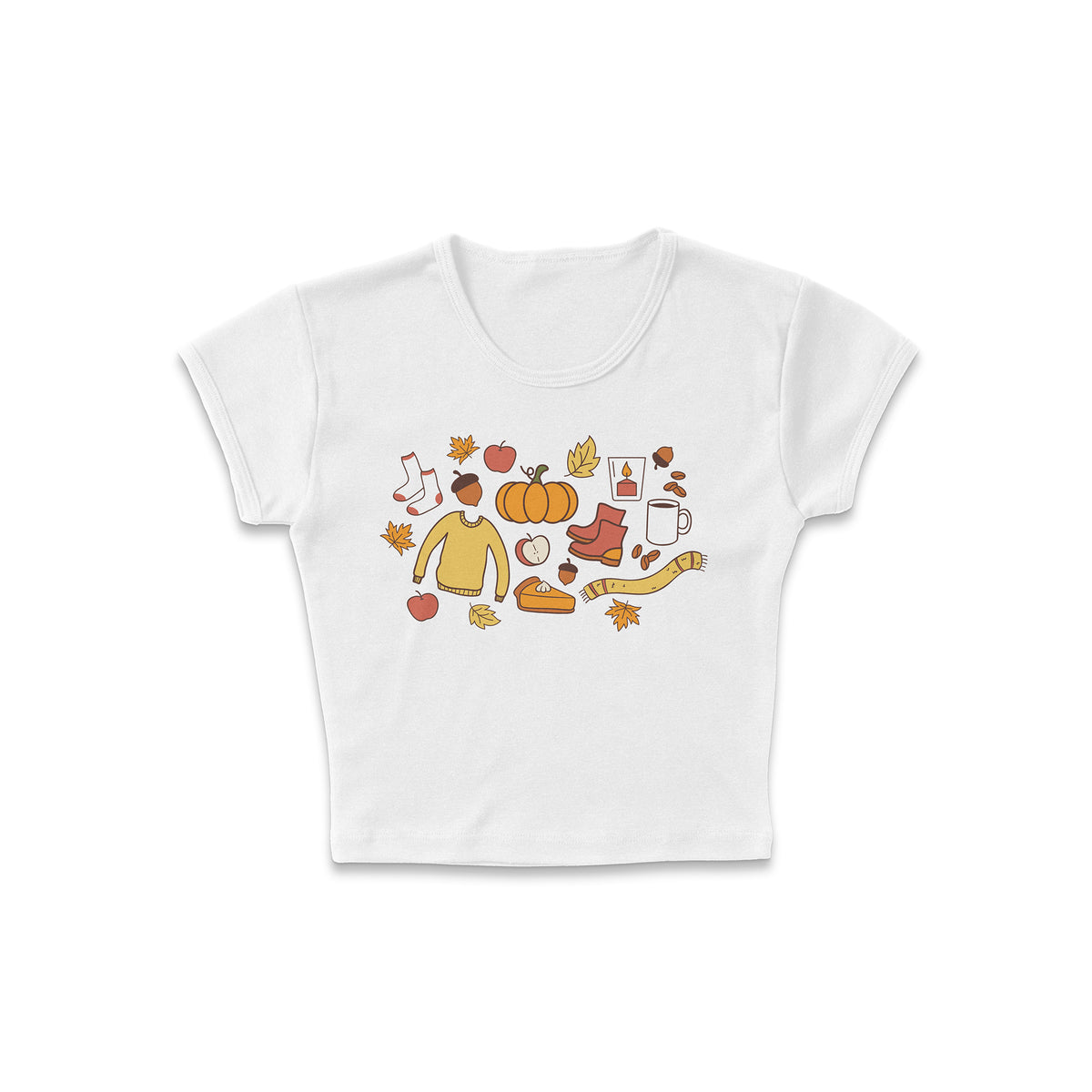 Fall Doodles Micro Rib Baby Tee