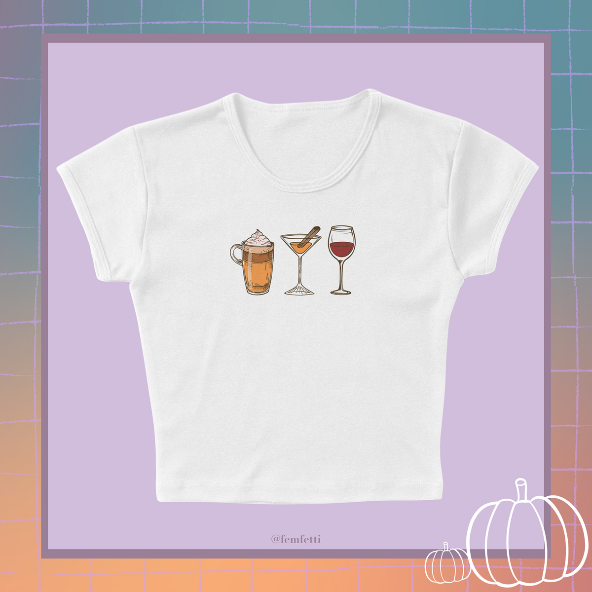 Fall Drinks Lineup Micro Rib Baby Tee