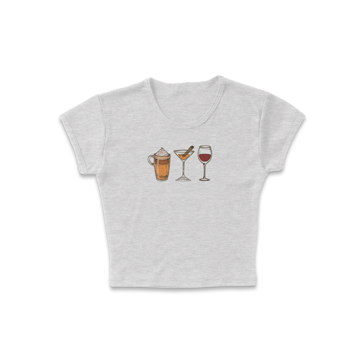 Fall Drinks Lineup Micro Rib Baby Tee