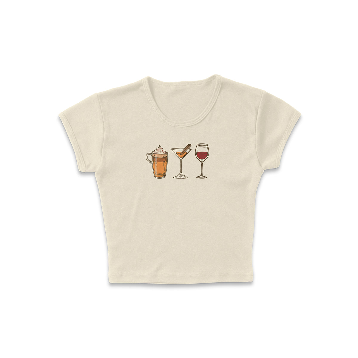 Fall Drinks Lineup Micro Rib Baby Tee