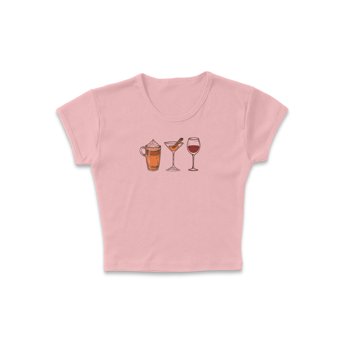 Fall Drinks Lineup Micro Rib Baby Tee