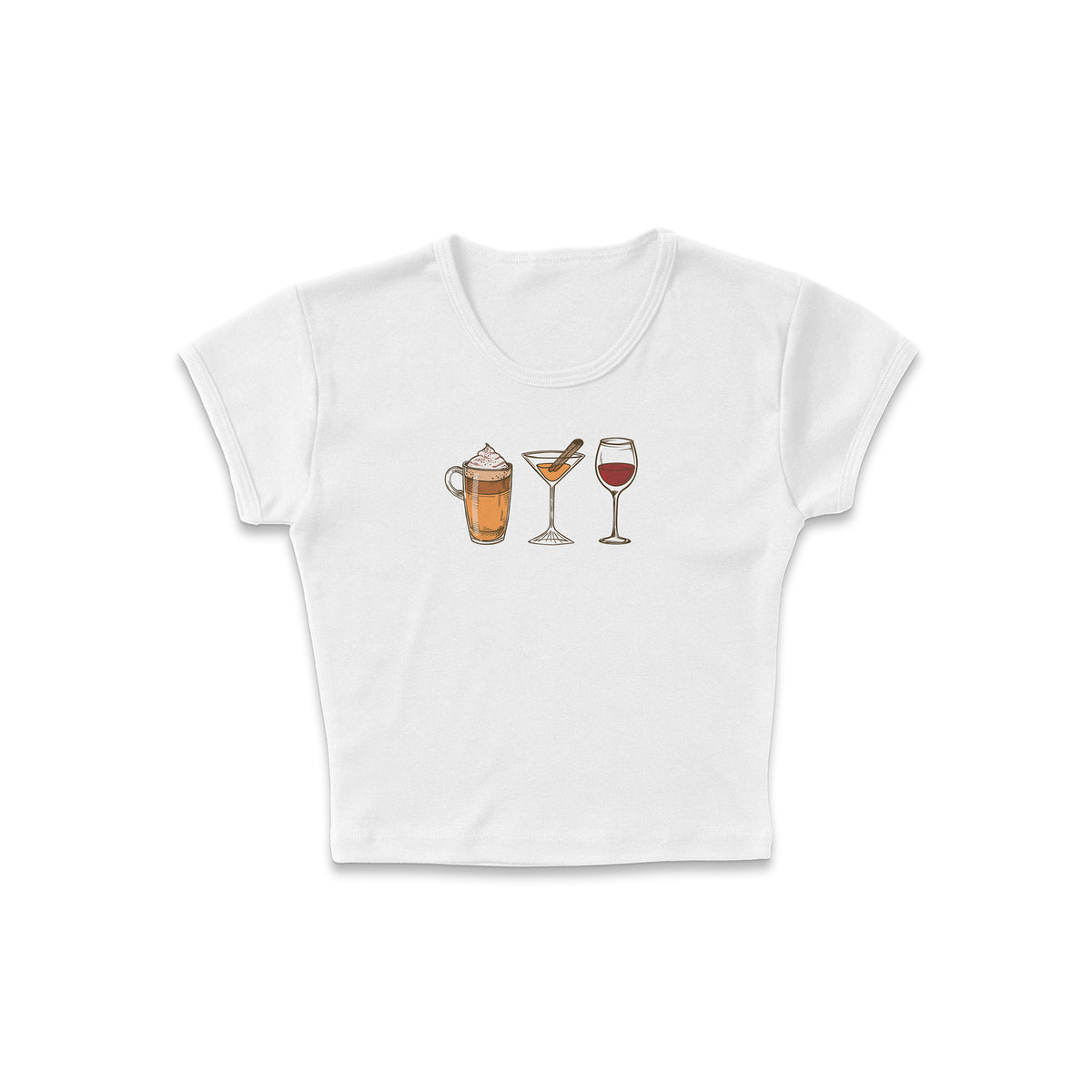 Fall Drinks Lineup Micro Rib Baby Tee