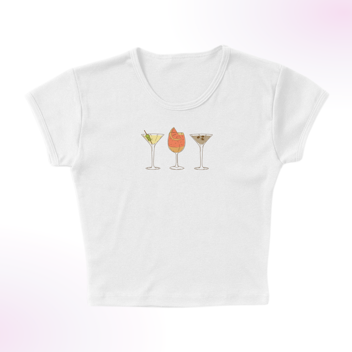 Favorite Cocktails Micro Rib Baby Tee
