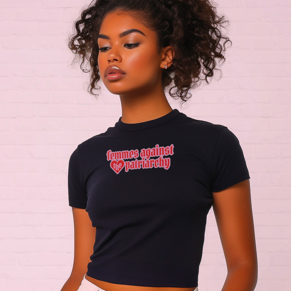 Femmes Against The Patriarchy Micro Rib Baby Tee