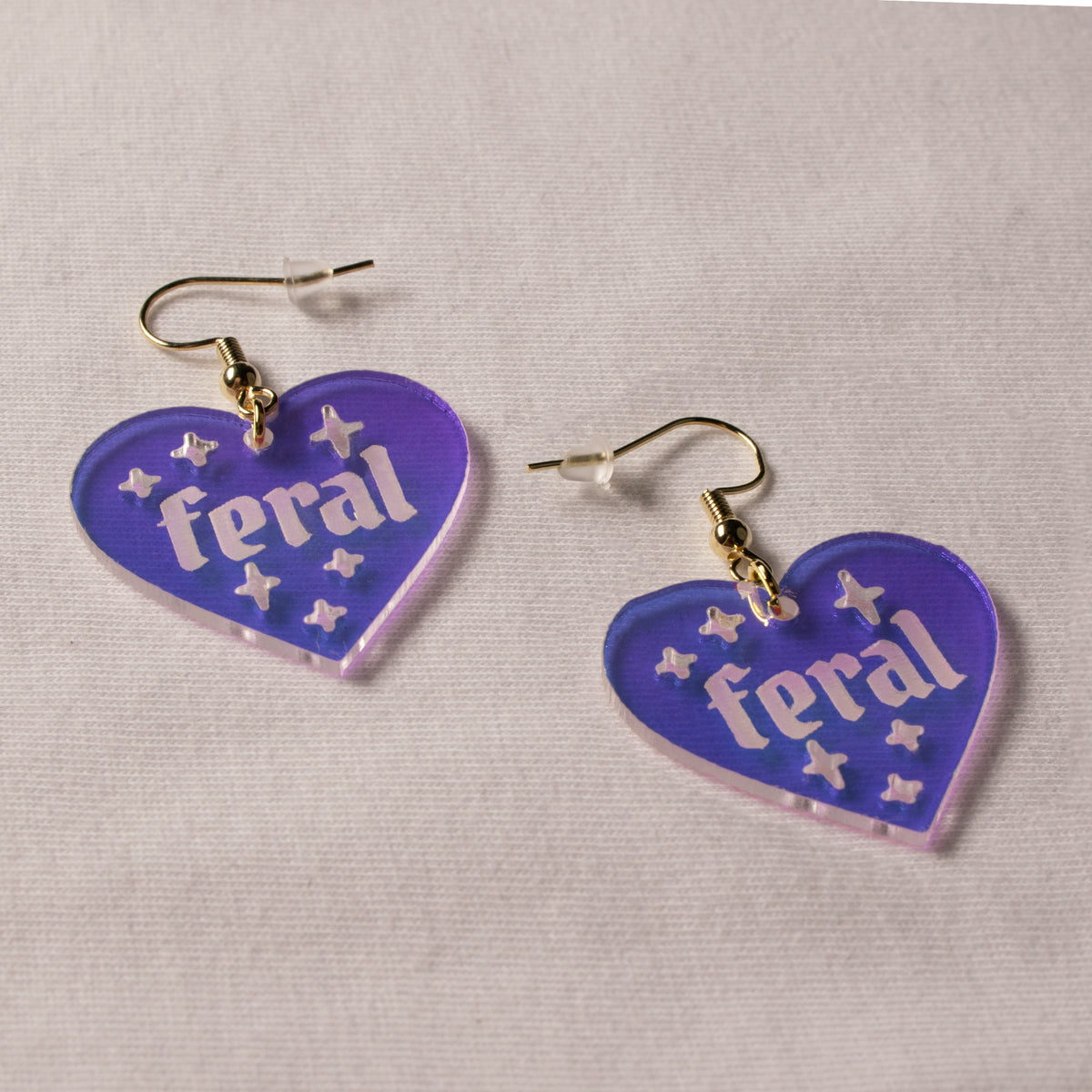 Feral Heart-Shaped Earrings