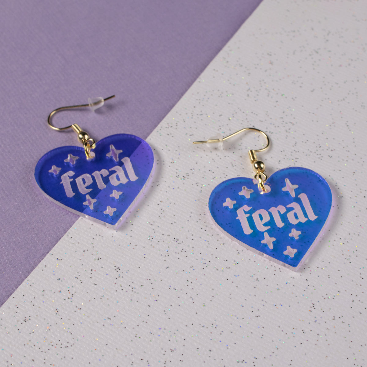 Feral Heart-Shaped Earrings