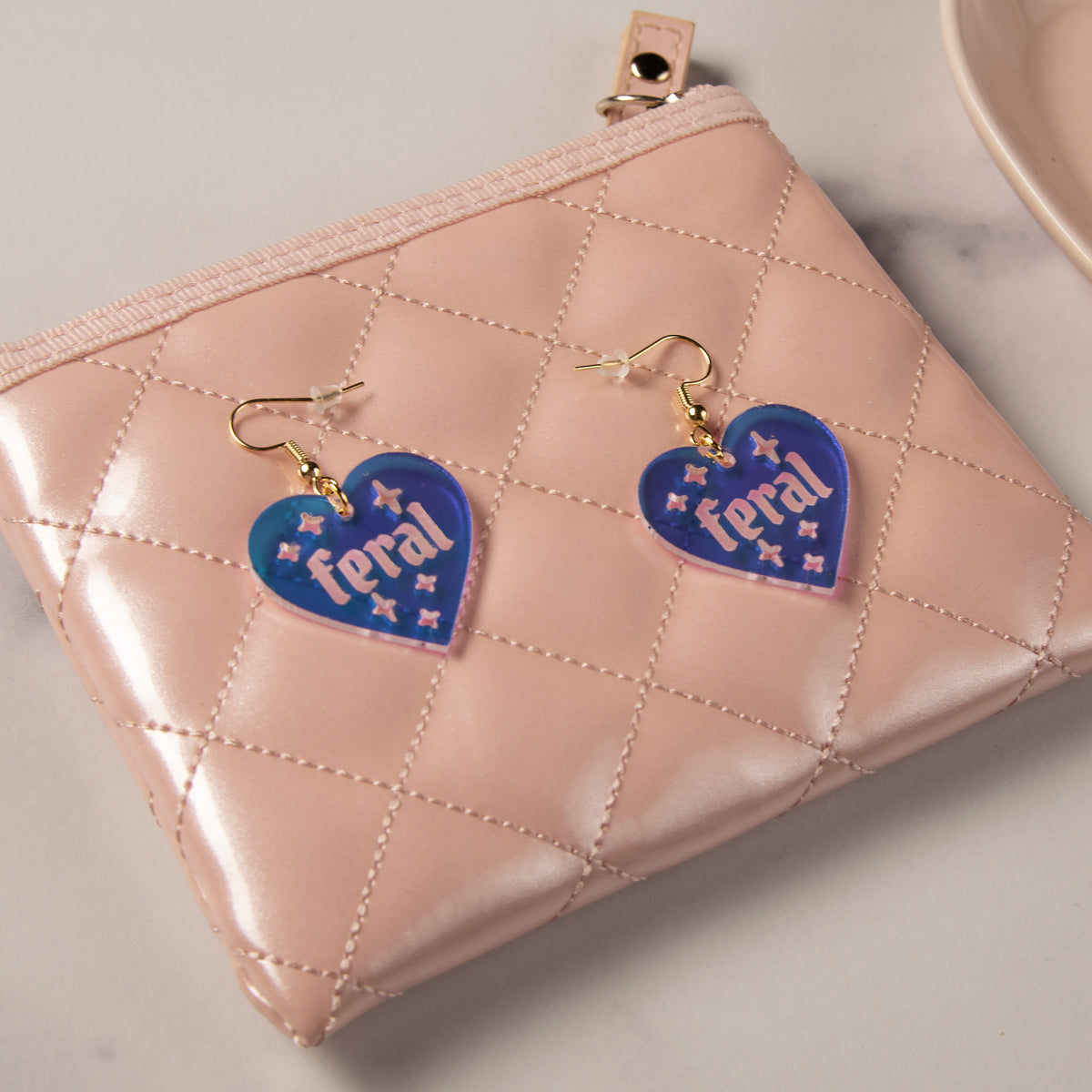 Feral Heart-Shaped Earrings