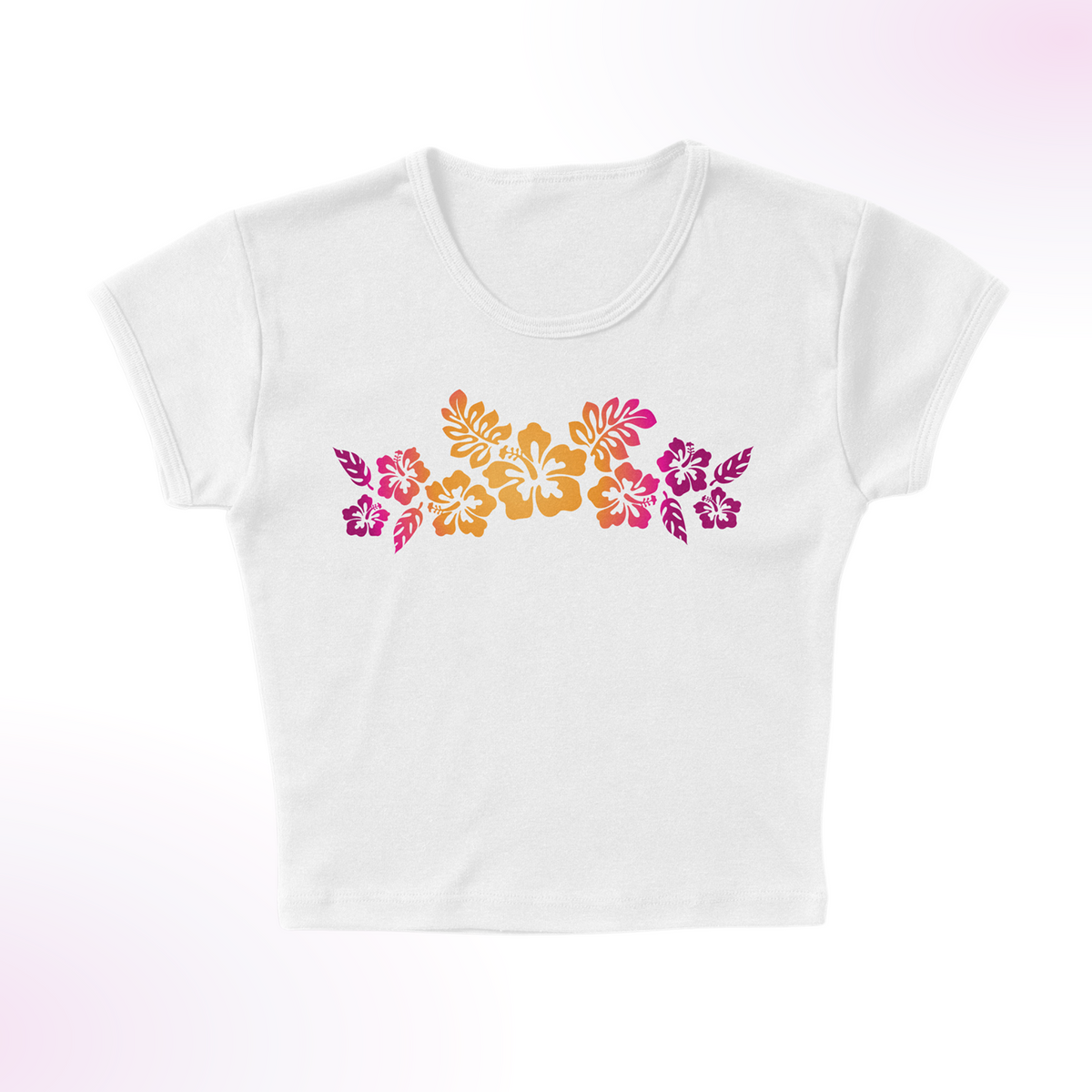 Hibiscus Flowers Micro Rib Baby Tee