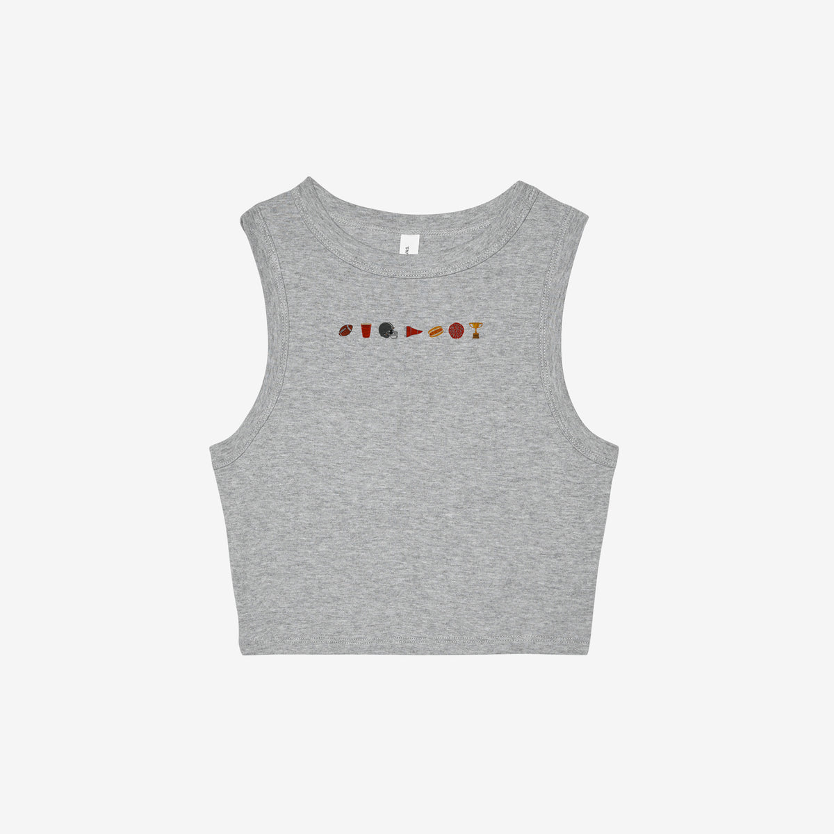Football Game Day Charms Micro Rib Muscle Crop Tank