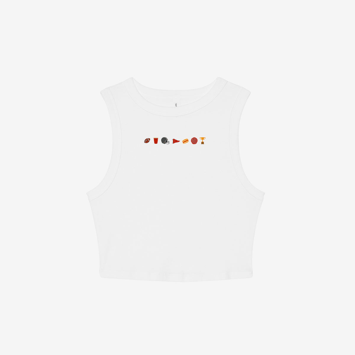 Football Game Day Charms Micro Rib Muscle Crop Tank