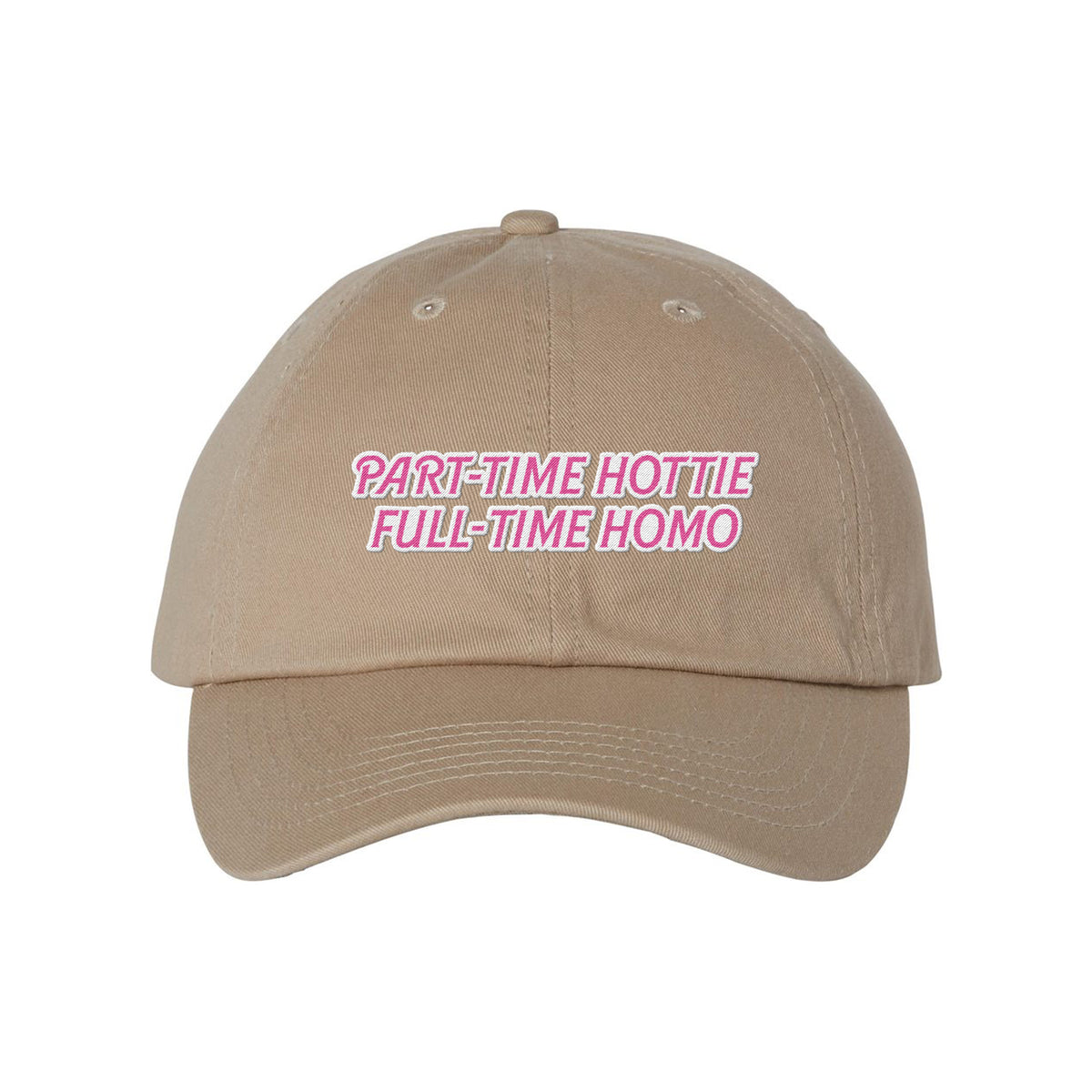 Full Time Homo Embroidered Bio-Washed Classic Dad Hat