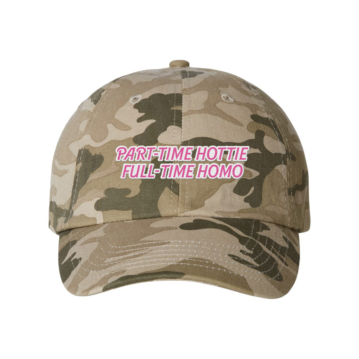 Full Time Homo Embroidered Bio-Washed Classic Dad Hat