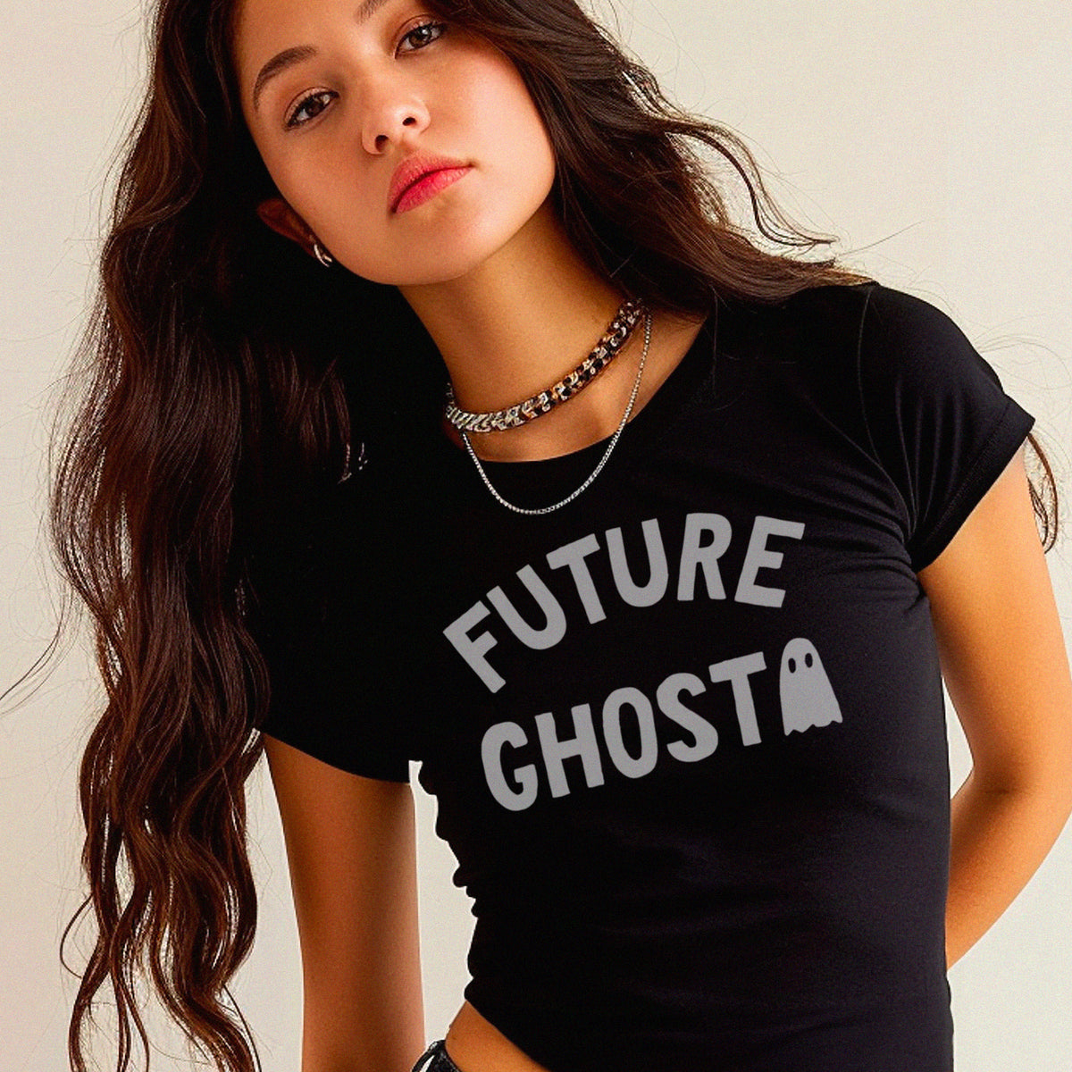 Future Ghost Micro Rib Baby Tee HX