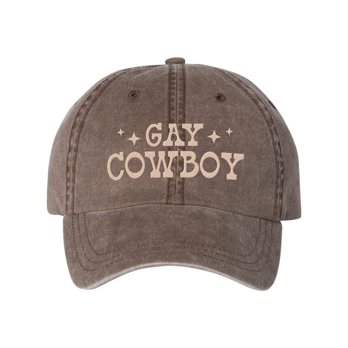 Gay Cowboy Embroidered Pigment-Dyed Cap