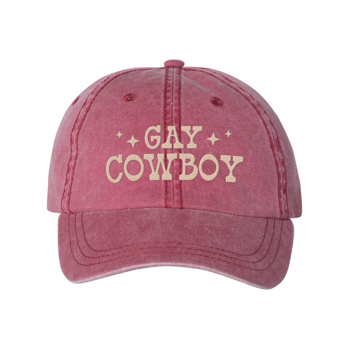 Gay Cowboy Embroidered Pigment-Dyed Cap