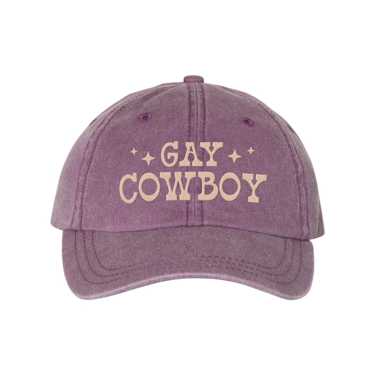 Gay Cowboy Embroidered Pigment-Dyed Cap