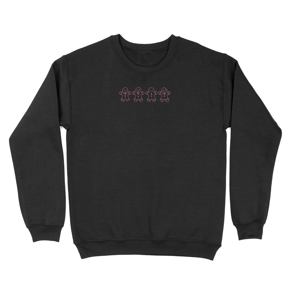 Gingerbread Men Outline Embroidered Sweatshirt