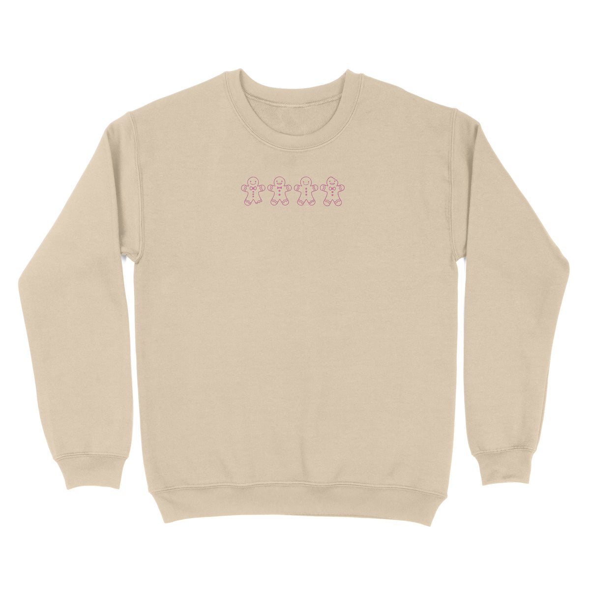 Gingerbread Men Outline Embroidered Sweatshirt
