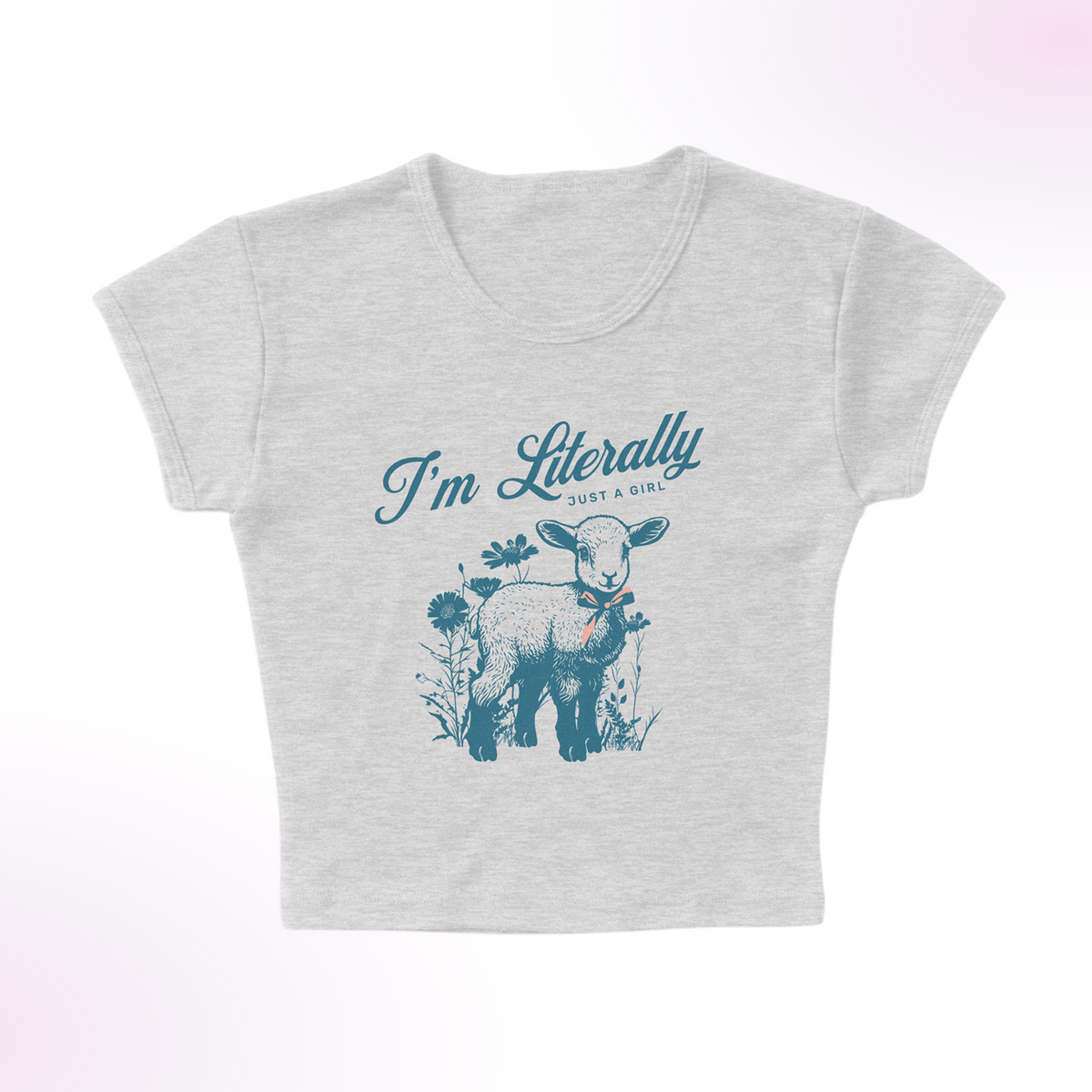 Just a Girl Vintage Lamb Micro Rib Baby Tee