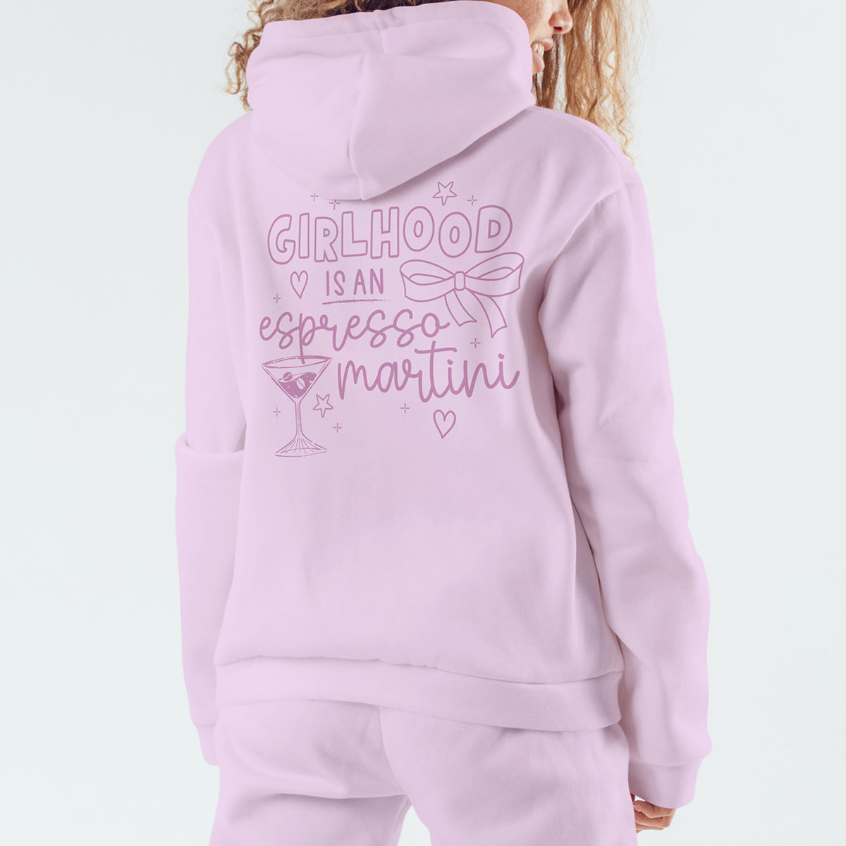 Girlhood Martinis Front and Back Midweight Sweat Set Hoodie