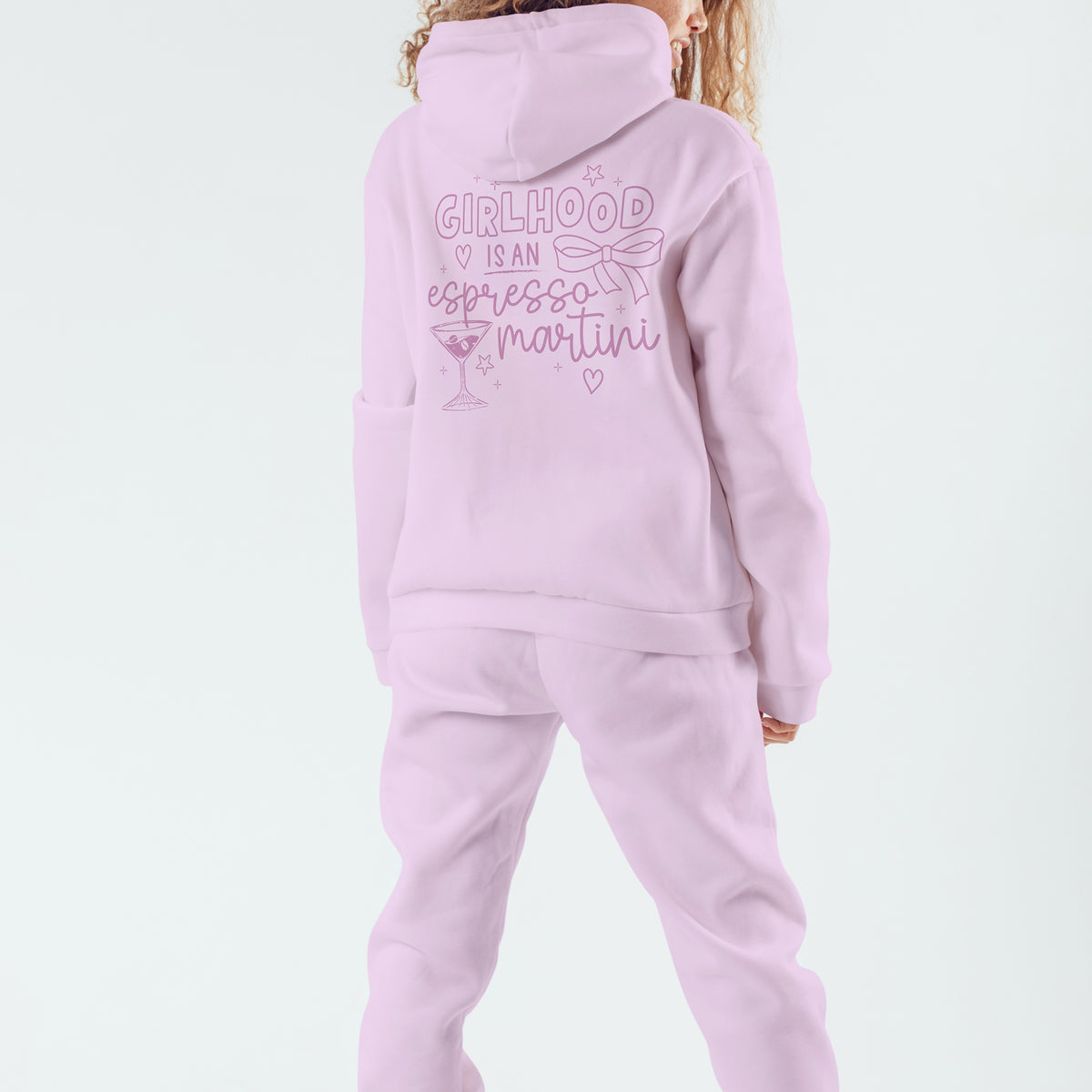Girlhood Martinis Front and Back Midweight Sweat Set Hoodie