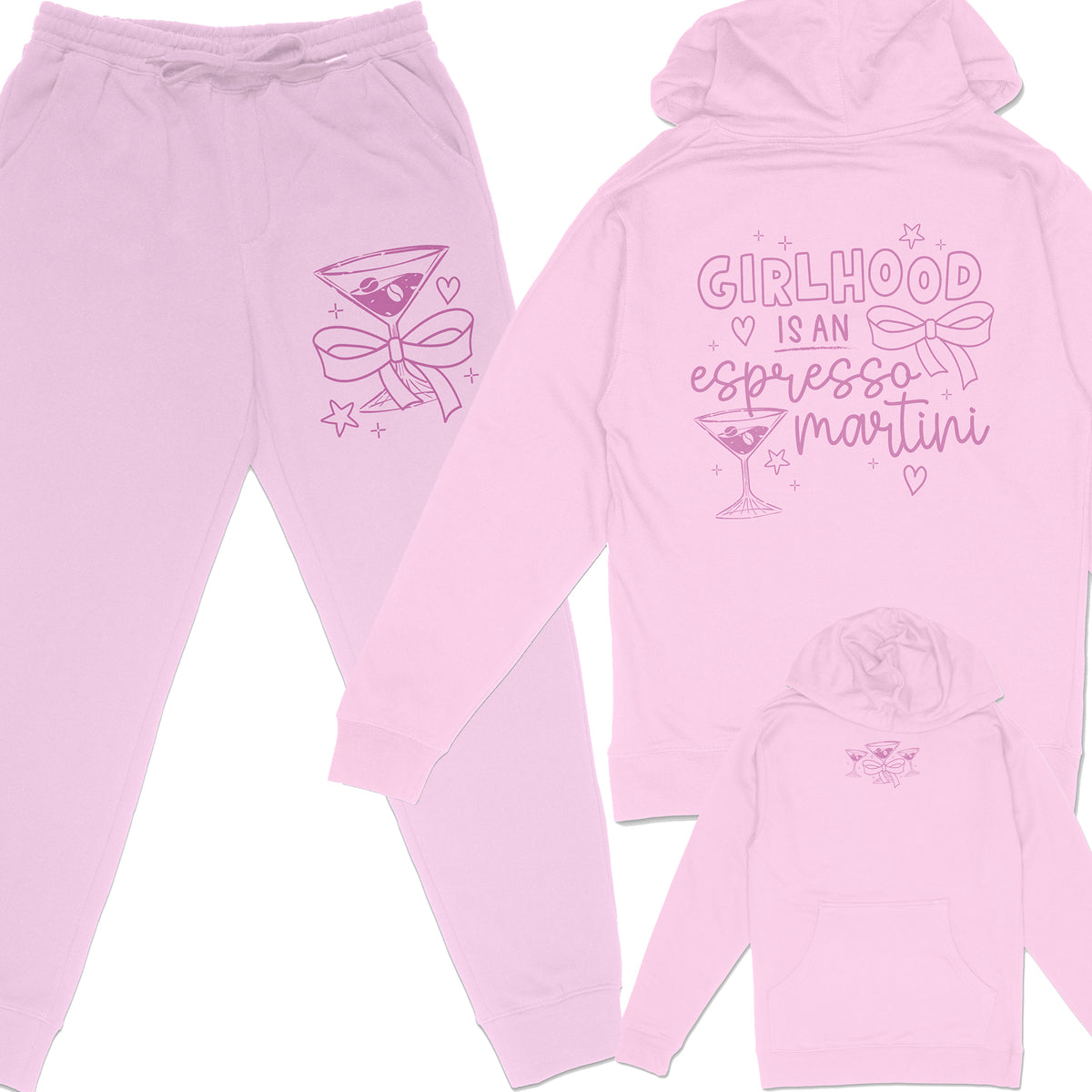 Girlhood Martinis Midweight Sweat Set Fleece Sweatpants