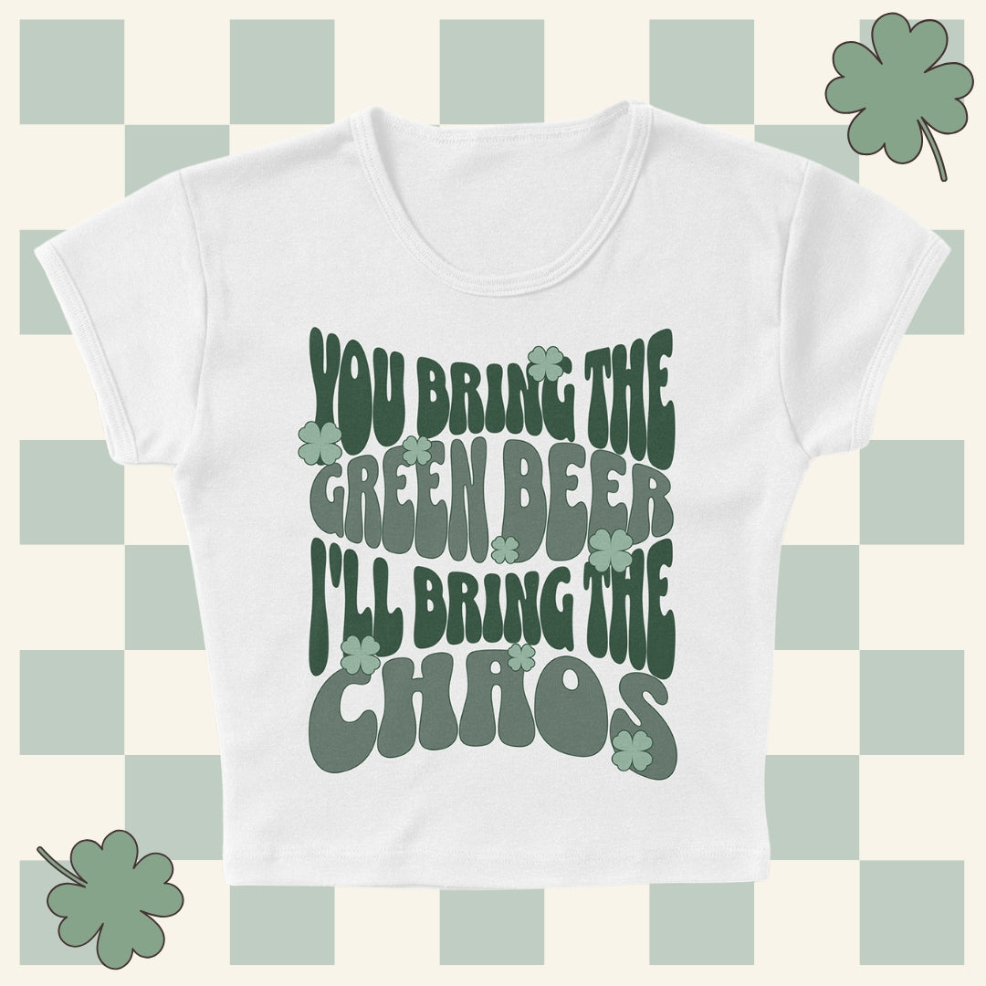Green Beer Chaos Micro Rib Baby Tee