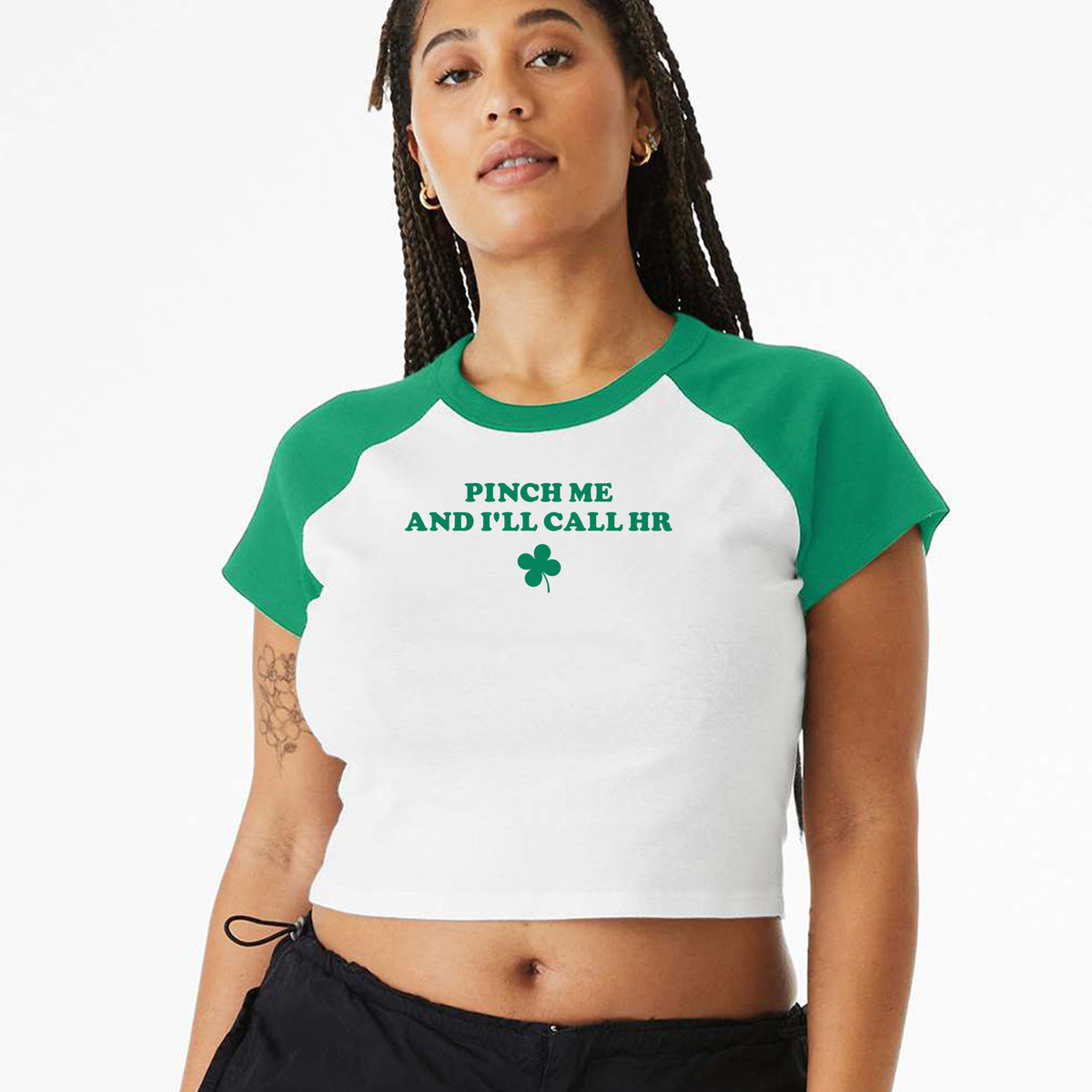 HR Pinches Micro Rib Raglan Baby Tee