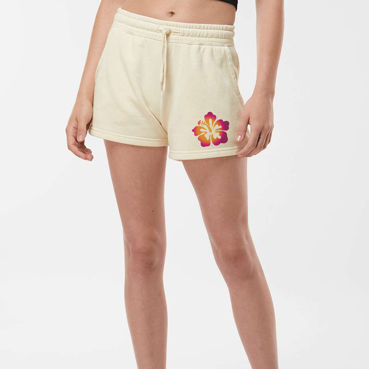Hibiscus Flower Fleece Shorts